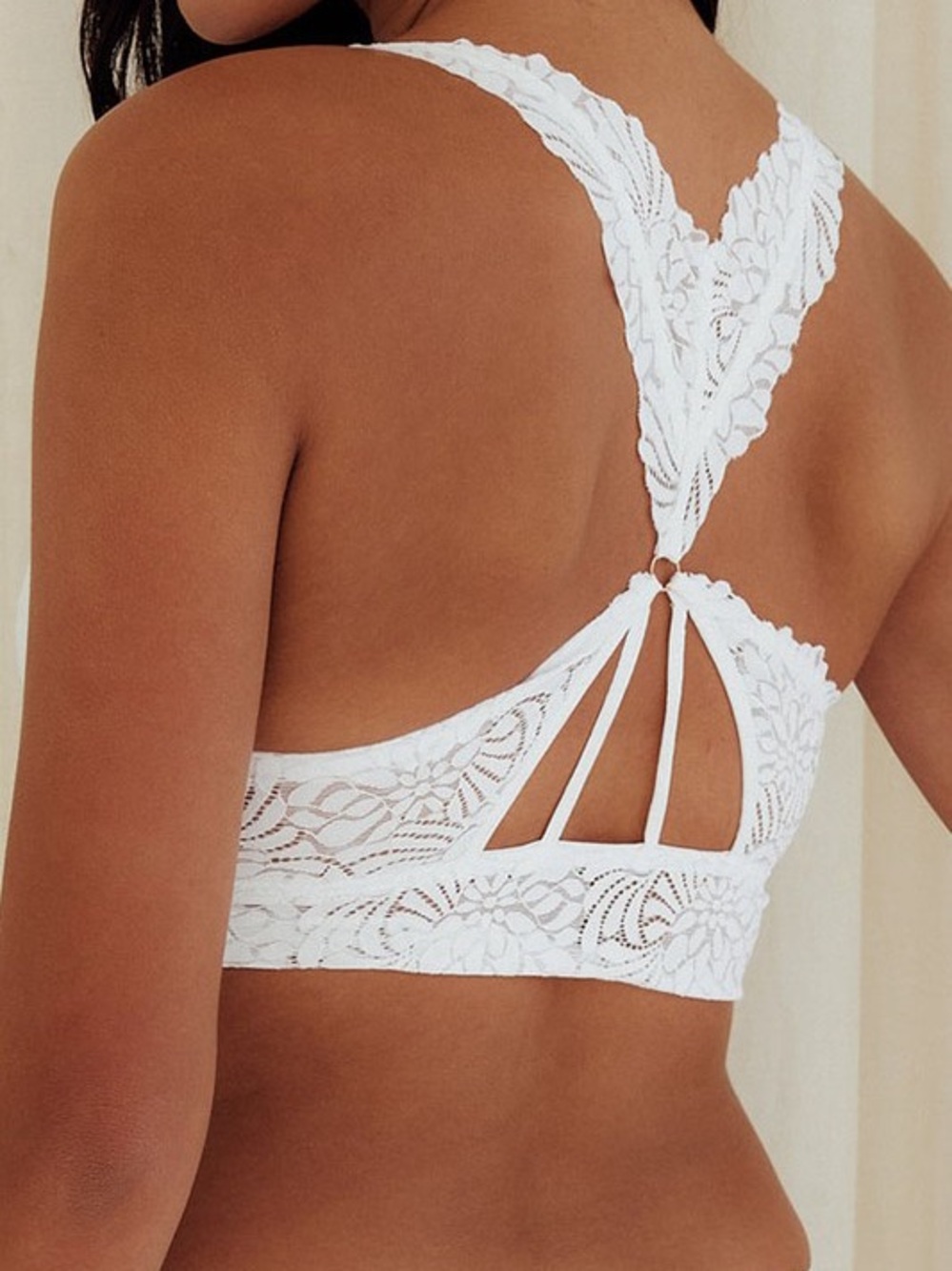 Lace Bloom Bralette - White - Picture 3 of 4